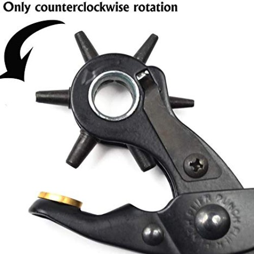 6 Sized 9 Heavy Duty Leather Hole Punch Hand Pliers Belt Holes Pu...
