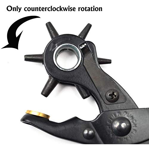 6 Sized 9 Heavy Duty Leather Hole Punch Hand Pliers Belt Holes Pu...