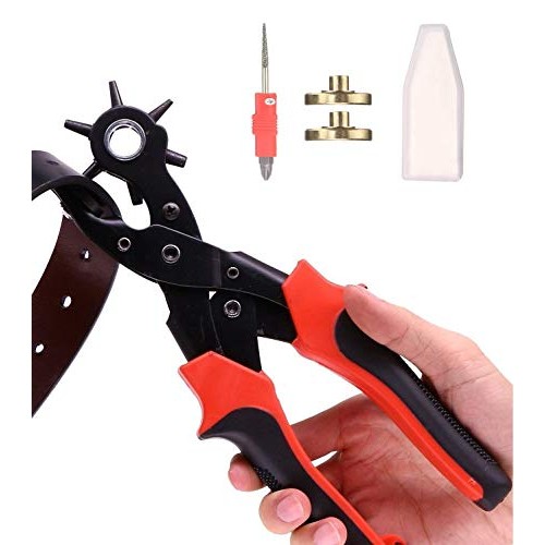 6 Sized 9 Heavy Duty Leather Hole Punch Hand Pliers Belt Holes Pu...