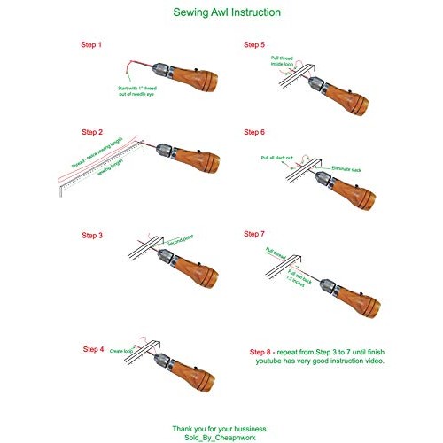 Swift Quick Hand Sewing Awl Leather Canvas Repair Saddles Coat Sea...
