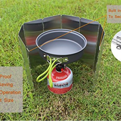 SOLEADER Tall Stove Windscreen Lightweight Compact Folding Camp St...