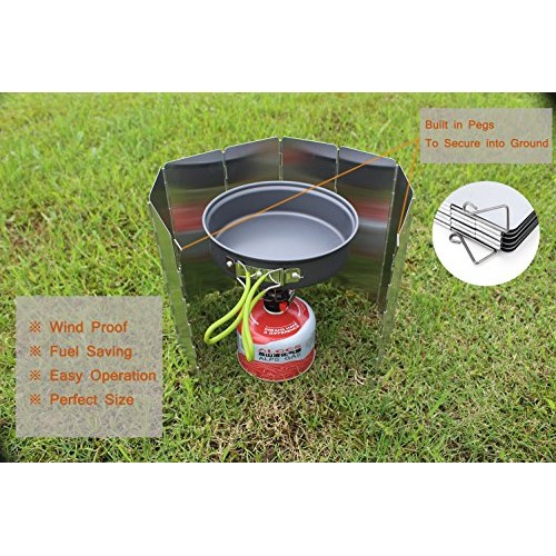 SOLEADER Tall Stove Windscreen Lightweight Compact Folding Camp St...