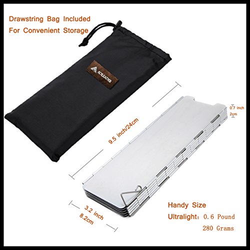 SOLEADER Tall Stove Windscreen Lightweight Compact Folding Camp St...