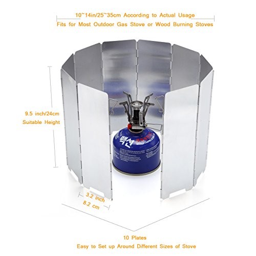 SOLEADER Tall Stove Windscreen Lightweight Compact Folding Camp St...