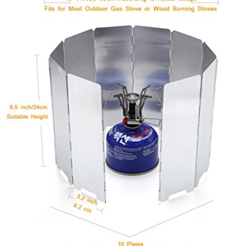 SOLEADER Tall Stove Windscreen Lightweight Compact Folding Camp St...