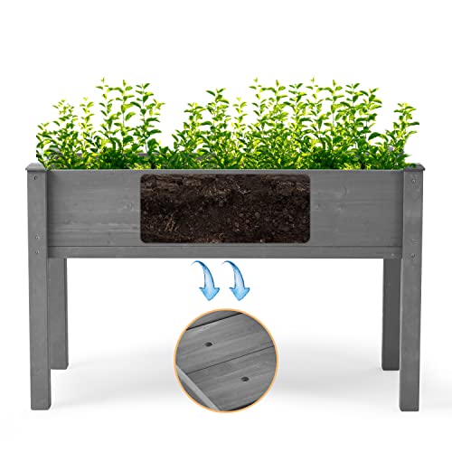 Raised Garden Bed with Legs, 48x24x30, Outdoor Wood Elevated Pla...