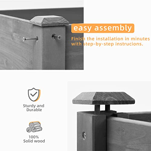 Raised Garden Bed with Legs, 48x24x30, Outdoor Wood Elevated Pla...