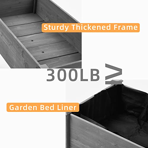Raised Garden Bed with Legs, 48x24x30, Outdoor Wood Elevated Pla...