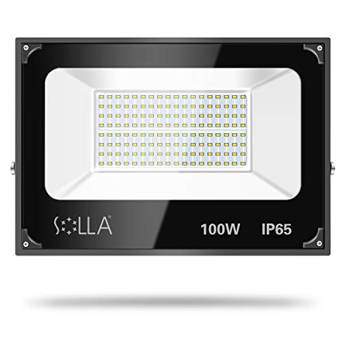 2 Pack SOLLA 100W Led Flood Light, 8000lm 3000K Warm White Securit...