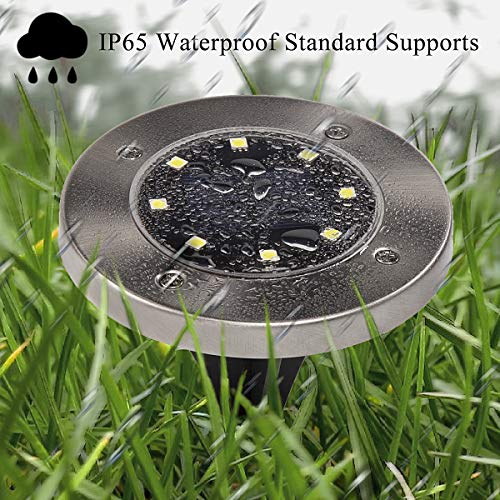 Solpex 12 Pack Solar Ground Lights, 8 LED Solar Powered Disk Light...
