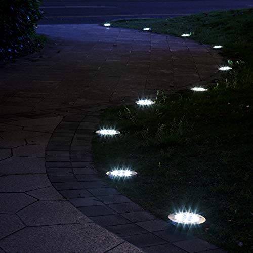 Solpex 12 Pack Solar Ground Lights, 8 LED Solar Powered Disk Light...