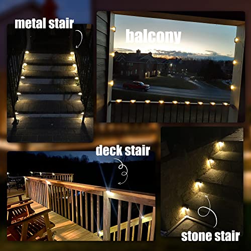 SOLPEX Solar Deck Lights Outdoor 16 Pack, Solar Step Lights Waterp...