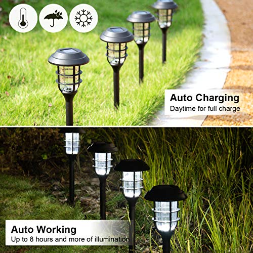 SOLPEX Solar Outdoor Lights, 8 Pack Solar Pathway Lights, Up to 10...