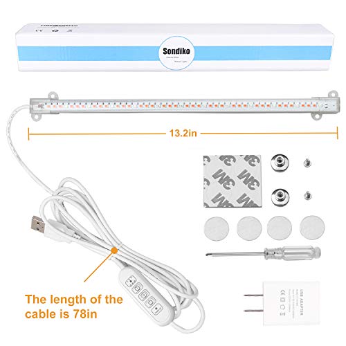 Sondiko LED Grow Light Strip, Full Spectrum Auto On&Off Every Day ...