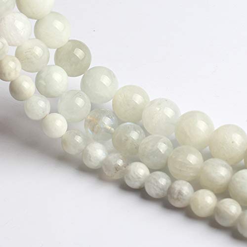 Love Beads 6mm Aquamarine Round Stone Beads for Jewelry Making 15i...