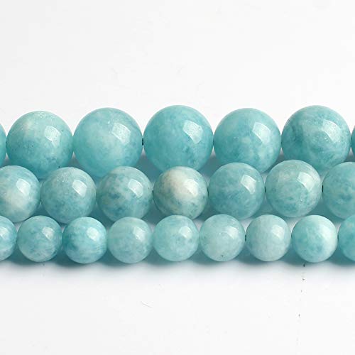 Love Beads 10mm Aquamarine Round Stone Beads for Jewelry Making 15...