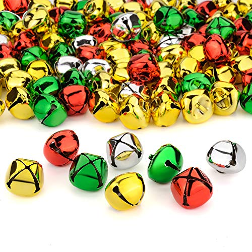 100PCS 1 Inch Jingle Bells Colorful Christmas Metal Bells Craft fo...