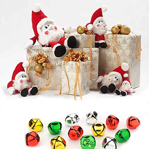100PCS 1 Inch Jingle Bells Colorful Christmas Metal Bells Craft fo...