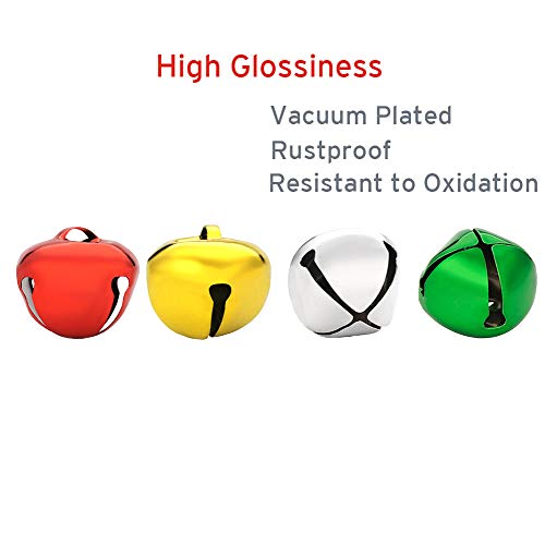 100PCS 1 Inch Jingle Bells Colorful Christmas Metal Bells Craft fo...