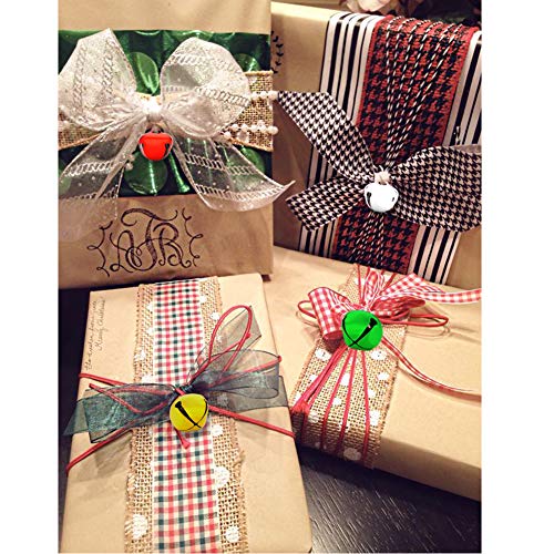100PCS 1 Inch Jingle Bells Colorful Christmas Metal Bells Craft fo...