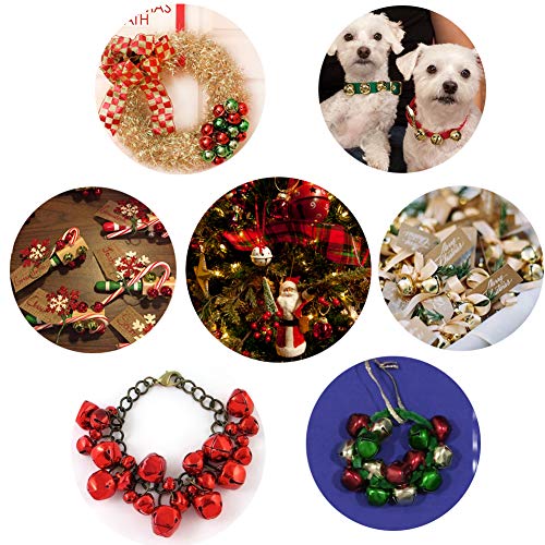 100PCS 1 Inch Jingle Bells Colorful Christmas Metal Bells Craft fo...