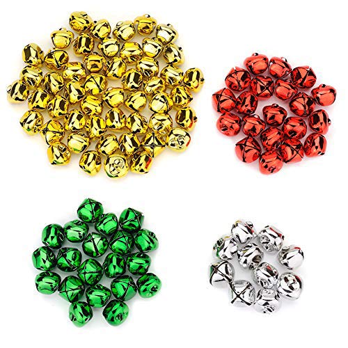 100PCS 1 Inch Jingle Bells Colorful Christmas Metal Bells Craft fo...