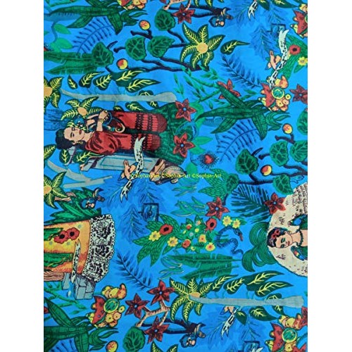 Indian Hand-Block Printed Jaipuri Print Tropical Paisley Floral Et...