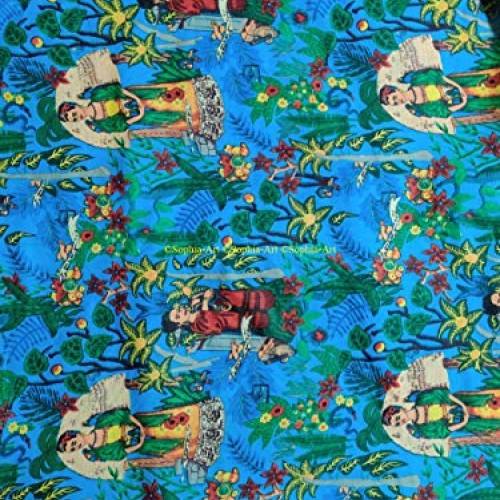 Indian Hand-Block Printed Jaipuri Print Tropical Paisley Floral Et...