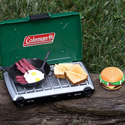 Green Coleman 18 Inch Doll Camping Stove & Food Set with Frying Pa...