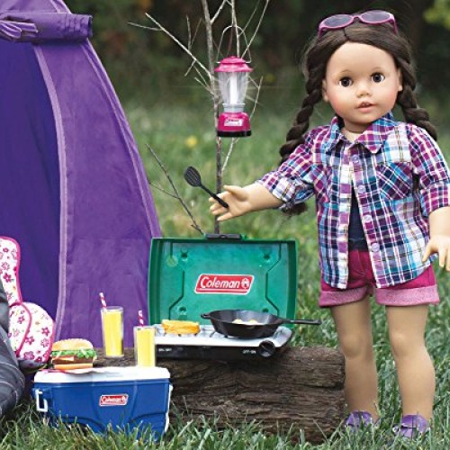 Green Coleman 18 Inch Doll Camping Stove & Food Set with Frying Pa...