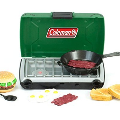 Green Coleman 18 Inch Doll Camping Stove & Food Set with Frying Pa...