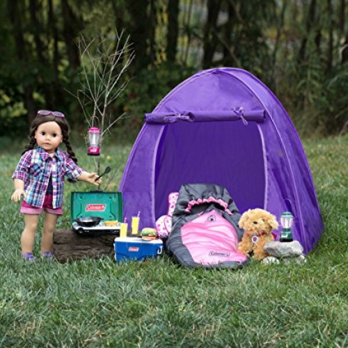 Purple Coleman Doll Tent, Perfect for the 18 Inch Camping American...