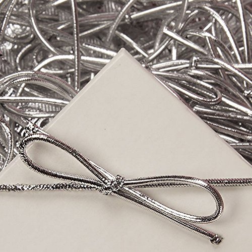 6 Inch Metallic Silver Stretch Loops 50
