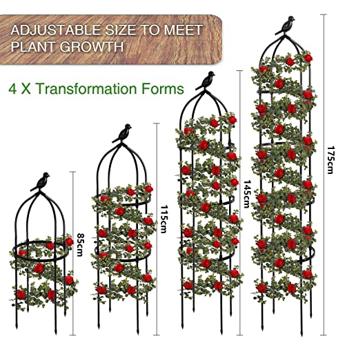 6 Feet Garden Trellis for Climbing Plants,1pcs Metal Garden Obelis...