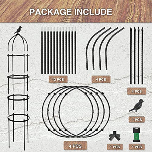 6 Feet Garden Trellis for Climbing Plants,1pcs Metal Garden Obelis...