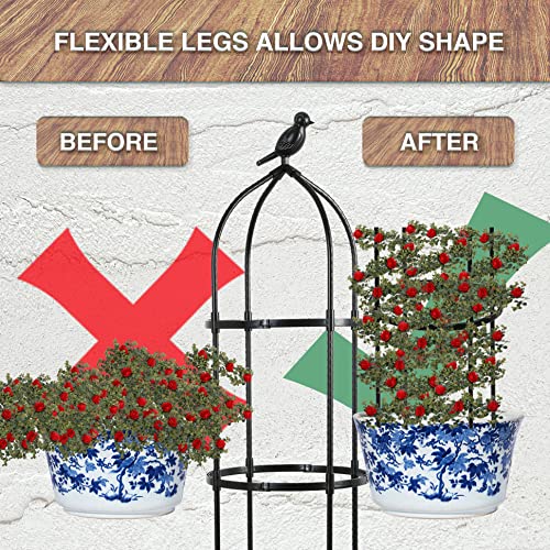 6 Feet Garden Trellis for Climbing Plants,1pcs Metal Garden Obelis...
