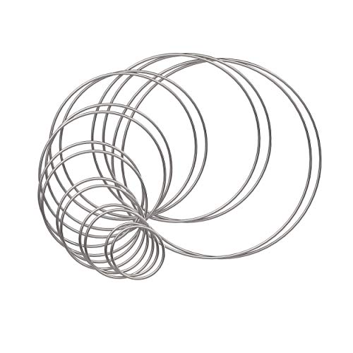 SOSMAR 16PCS Metal Rings Hoops 8 Sizes Craft Silver Rings for Drea...