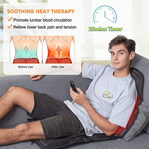 Back Massager Chair Pad with Heat, Vibration Massage Seat Cushion ...