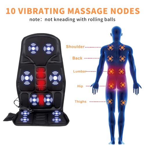 Back Massager Chair Pad with Heat, Vibration Massage Seat Cushion ...