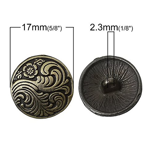 Souarts Pack of 30pcs Mixed Antique Bronze Color Round Shape Patte...