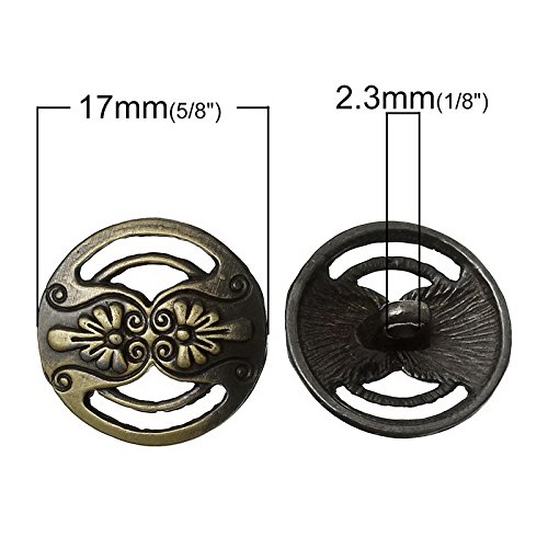 Souarts Pack of 30pcs Mixed Antique Bronze Color Round Shape Patte...