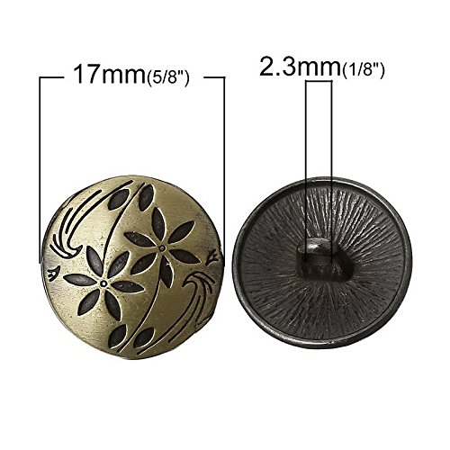 Souarts Pack of 30pcs Mixed Antique Bronze Color Round Shape Patte...