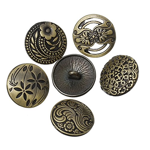 Souarts Pack of 30pcs Mixed Antique Bronze Color Round Shape Patte...