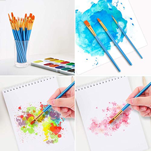 Acrylic Paint Brushes Set, 2 Pack / 20 PCS Round Pointed Tip Artis...