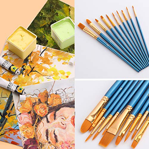 Acrylic Paint Brushes Set, 2 Pack / 20 PCS Round Pointed Tip Artis...