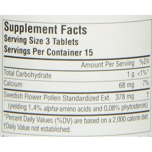 SOURCE NATURALS Swedish Flower Pollen Extract Tablet, 45 Count