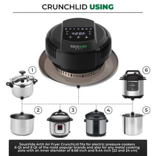 Sousvide Art 7-in-1 Air Fryer Lid for Instant Pot, 7 Presets - Ins...