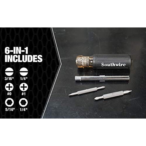 Southwire Tools & Equipment 65028840 SD6N1P 6-in-1 Screwdriver, In...