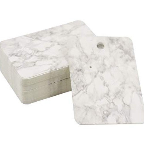 Floranea 50 Pcs Marble Design Earring Necklace Display Cards Recta...