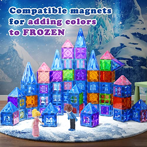 Diamond Magnetic Tiles 102pcs with Dolls, Girls Toys Age 4-5 6-8, ...